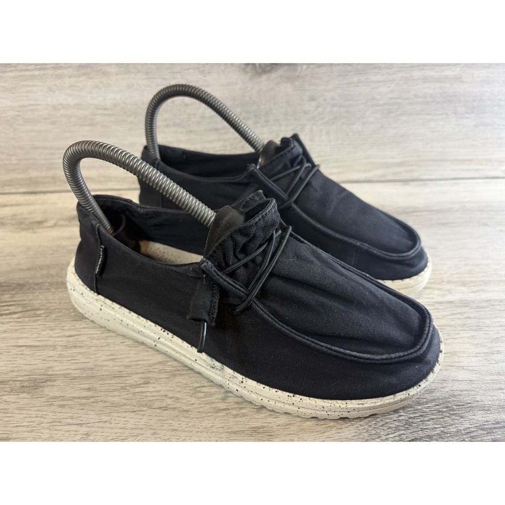 Hey Dude‎ Womens Wendy L Black Lightweight Comfort Casual Slip On Loafers Size 6